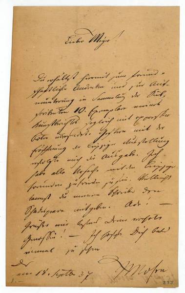 Eigenh. Brief mit U.