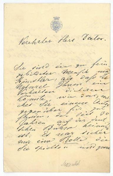 Eigenh. Brief mit U.