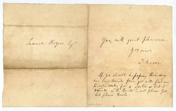 Autograph note signed.