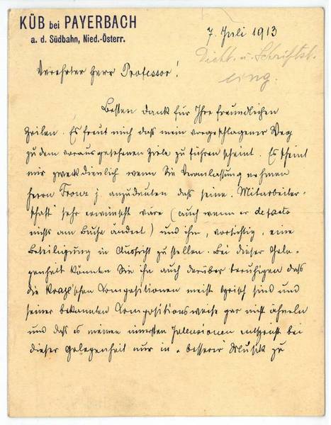 Eigenh. Brief mit U.