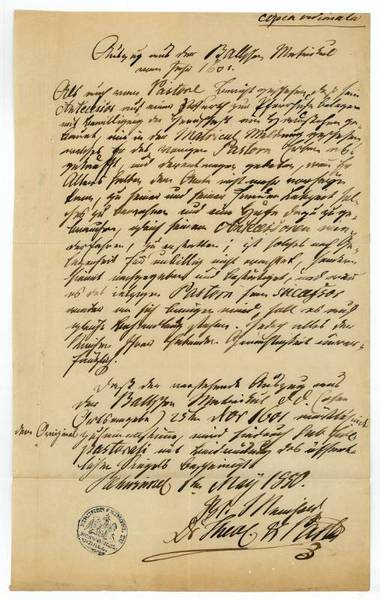 Eigenh. Schriftstück mit U.