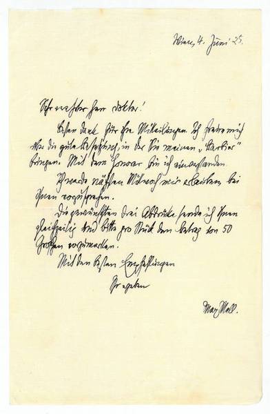 Eigenh. Brief mit U.