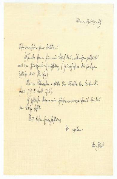 Eigenh. Brief mit U.