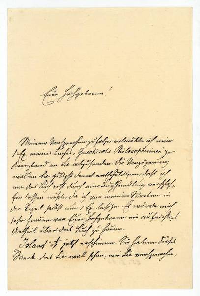 Eigenh. Brief mit U. ("J. C. Poestion").