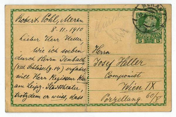 Eigenh. Postkarte mit U.