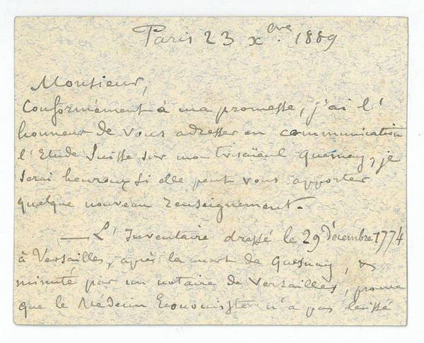 Eigenh. Briefkarte mit U.