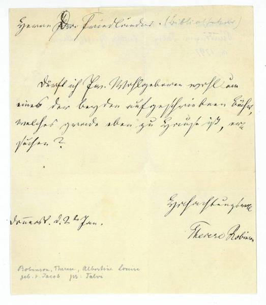 Eigenh. Brief (Fragment) mit U.