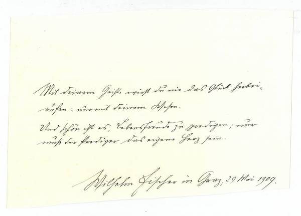 Eigenh. Albumblatt mit U.