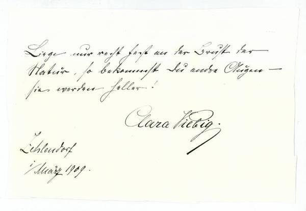 Eigenh. Albumblatt mit U.