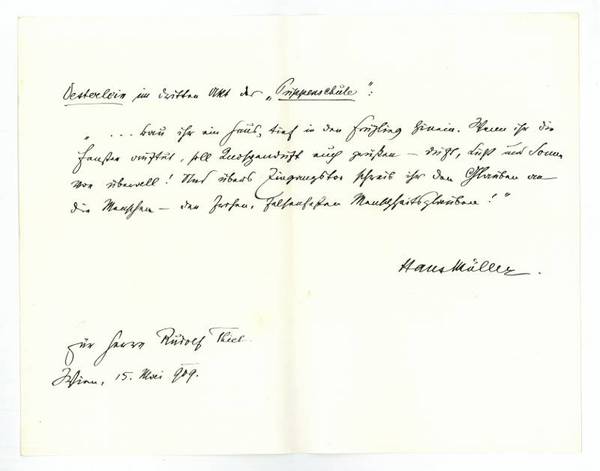 Eigenh. Albumblatt mit U.