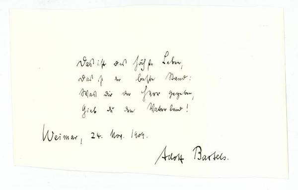 Eigenh. Albumblatt mit U.