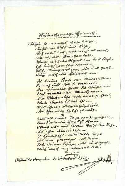 Eigenh. Albumblatt mit U.