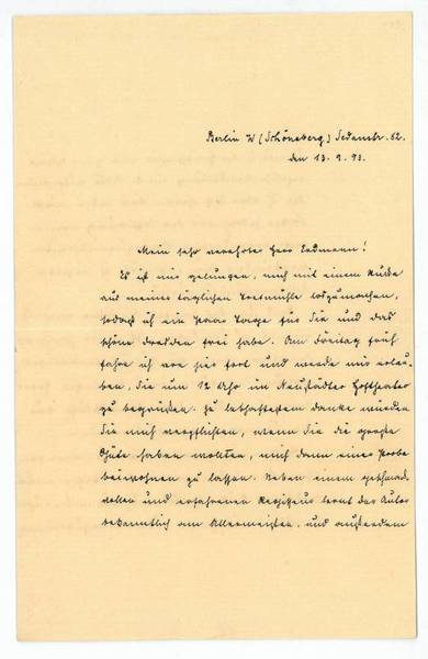 Eigenh. Brief mit U.