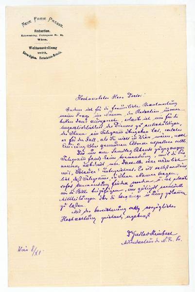 Eigenh. Brief mit U.