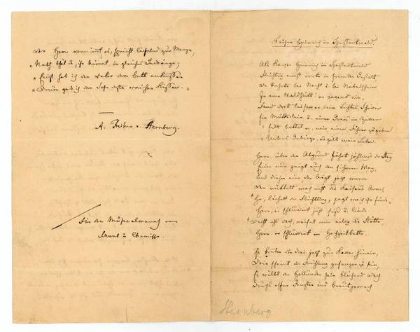 Eigenh. Manuskript "Kaiser Heinrich im Spessartwald" mit U.