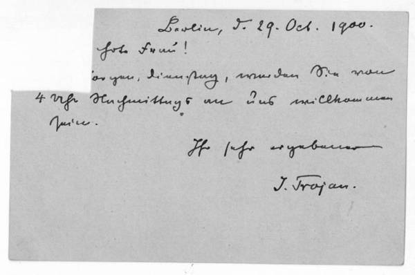 Eigenh. Postkarte m. U.