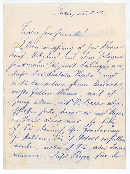 Eigenh. Brief mit U.