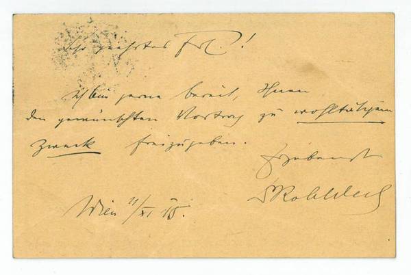Eigenh. Postkarte mit U.