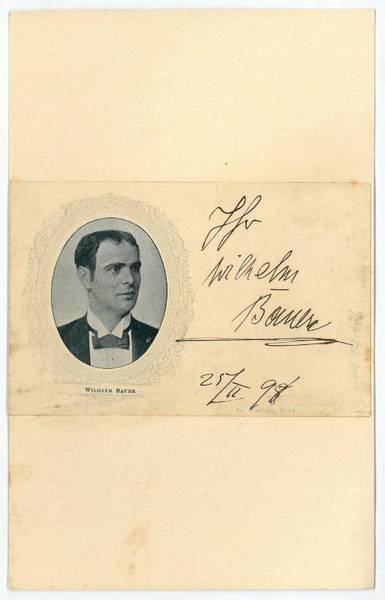 Portraitpostkarte mit eigenh. Widmung und U.