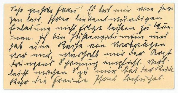 Eigenh. Visitenkarte.