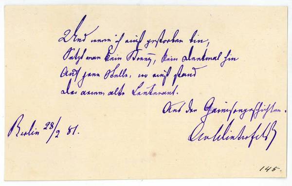Eigenh. Zitat mit U.