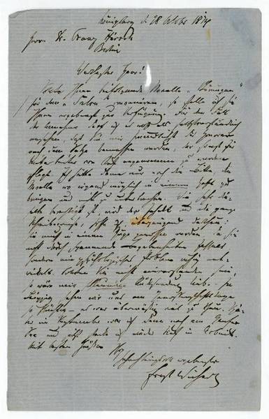 Eigenh. Brief mit U.