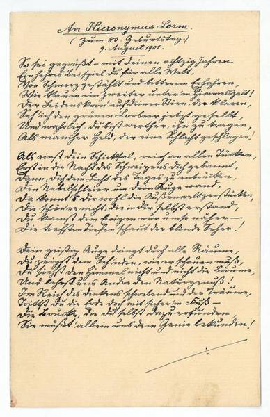 Eigenh. Brief mit U.