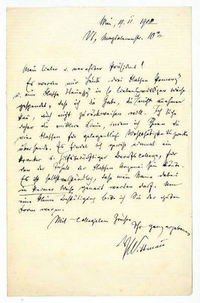 Eigenh. Brief mit U.