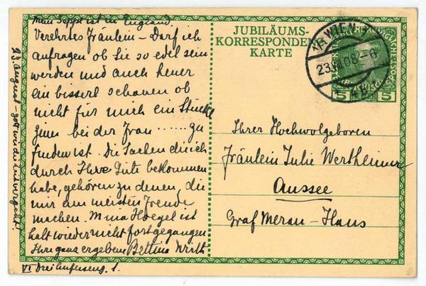 Eigenh. Postkarte m. U.