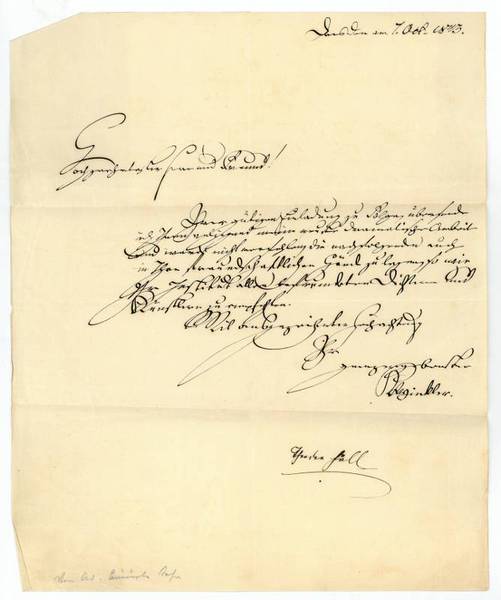 Eigenh. Brief mit U. ("Theodor Hell").