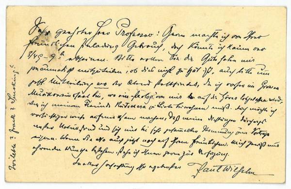 Eigenh. Postkarte m. U.