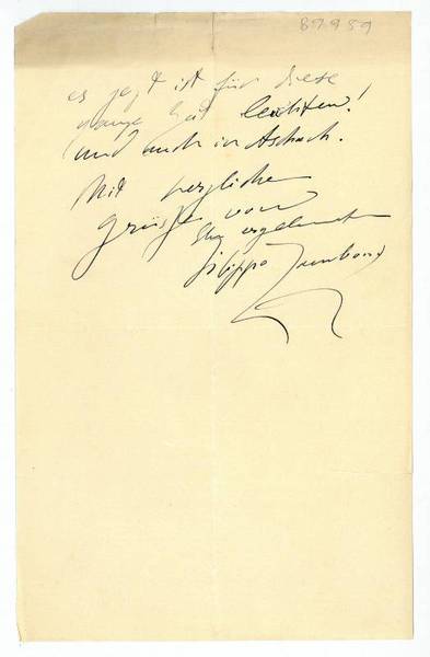 Eigenh. Brief m. U. (Fragment).