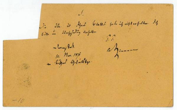 Eigenh. Postkarte m. U.