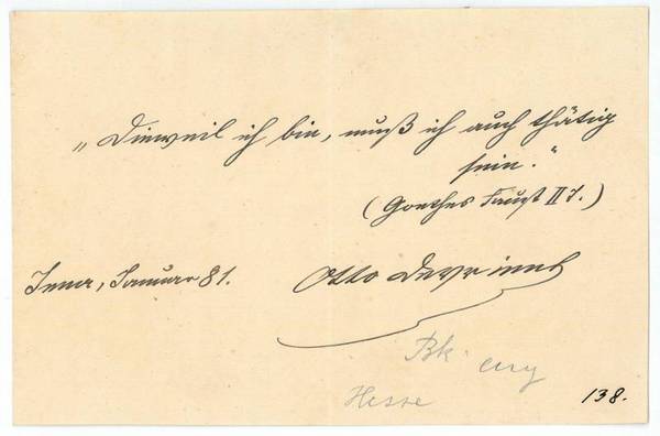 Eigenh. Albumblatt mit U.