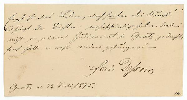 Eigenh. Widmung mit U.