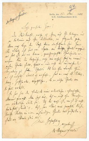 Eigenh. Brief mit U.