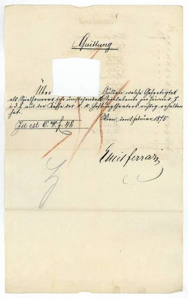 Dokument mit eigenh. U.