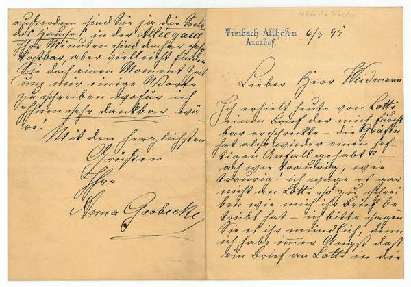 Eigenh. Brief mit U.