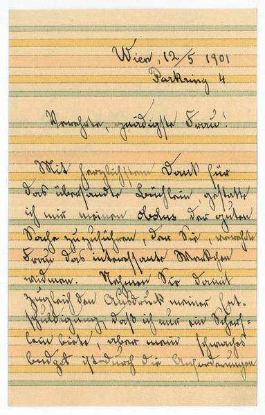 Eigenh. Brief m. U. Beiliegend Umschlag.