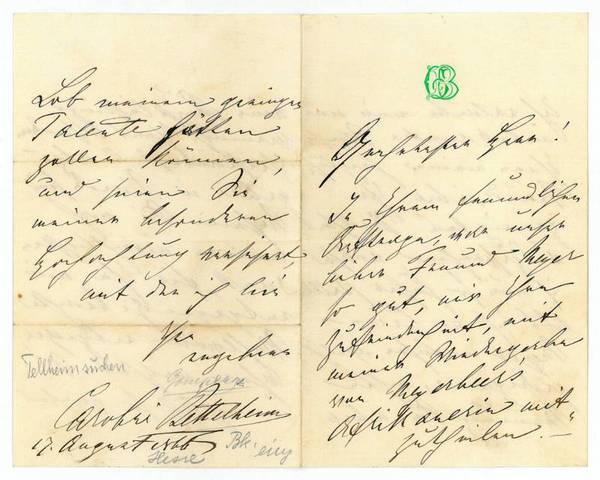 Eigenh. Brief mit U.