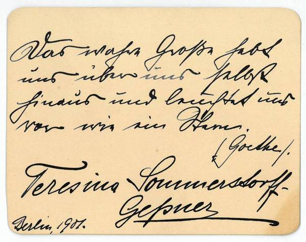 Eigenh, Widmung mit U.