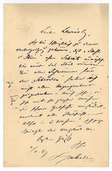 Eigenh. Brief mit U.