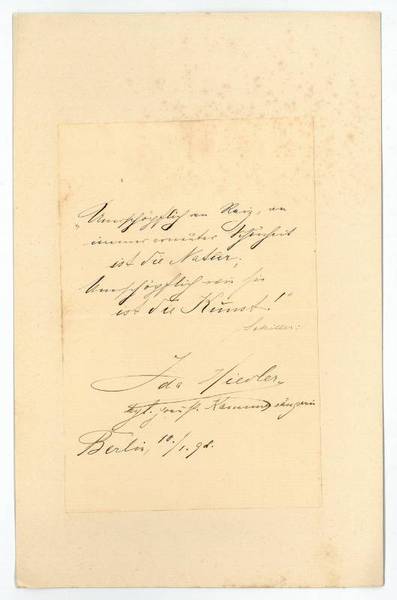 Eigenh. Widmung mit U.