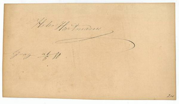 Blatt mit eigenh. U.