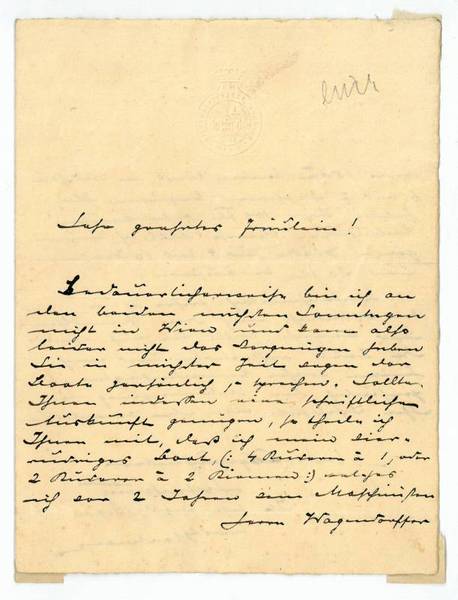 Eigenh. Brief mit U.