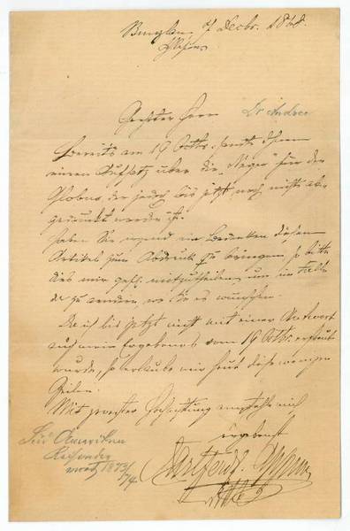 Eigenh. Brief mit U.