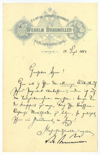 Brief mit eigenh. U.