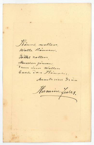 Eigenh. Widmung mit U.