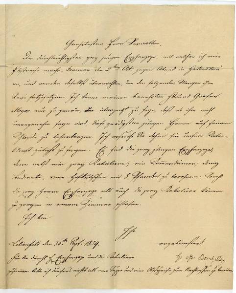 Brief mit eigenh. U.