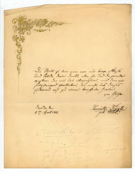 Eigenh. Widmung mit U.